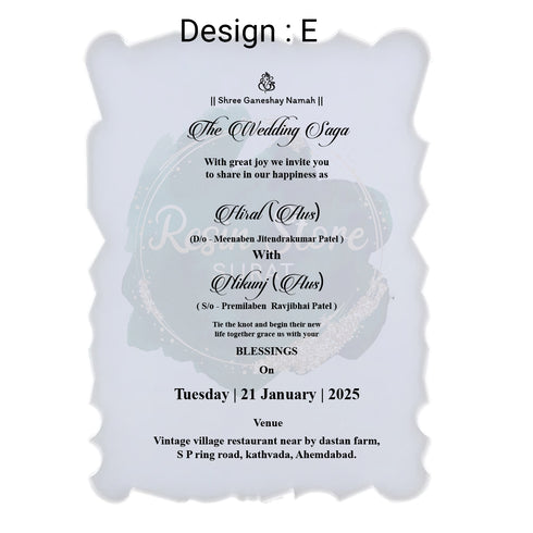 Wedding Invitation Card - Insert Sheet
